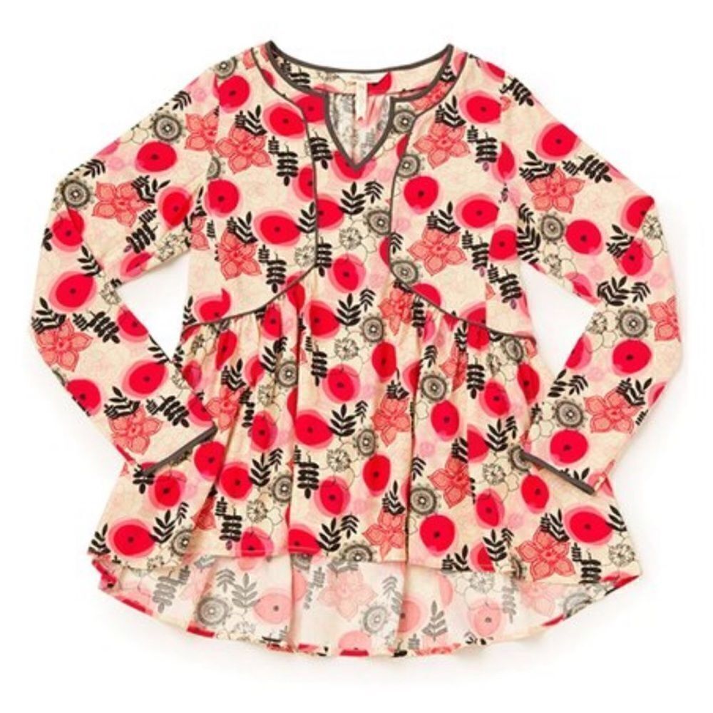 ‎Matilda Jane Mistletoe Magic Floral Peplum Top - S